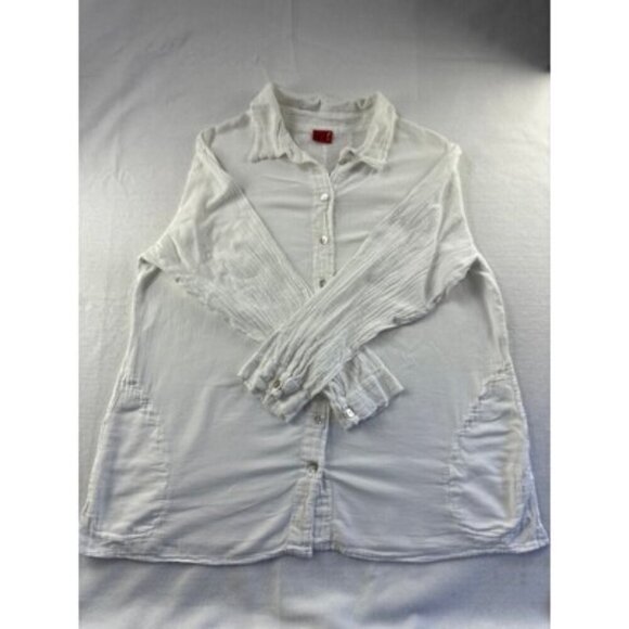 Oh My Gauze! Womens White Button-Up Shirt - L - Picture 2 of 4